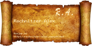 Rechnitzer Alex névjegykártya